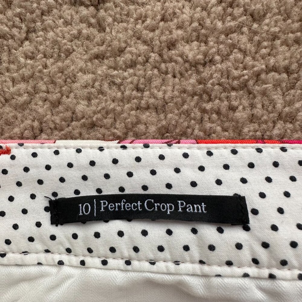 Talbots Pants Womens 10 34x25 Perfect Crop Floral Bright Mid Rise - Picture 5 of 14